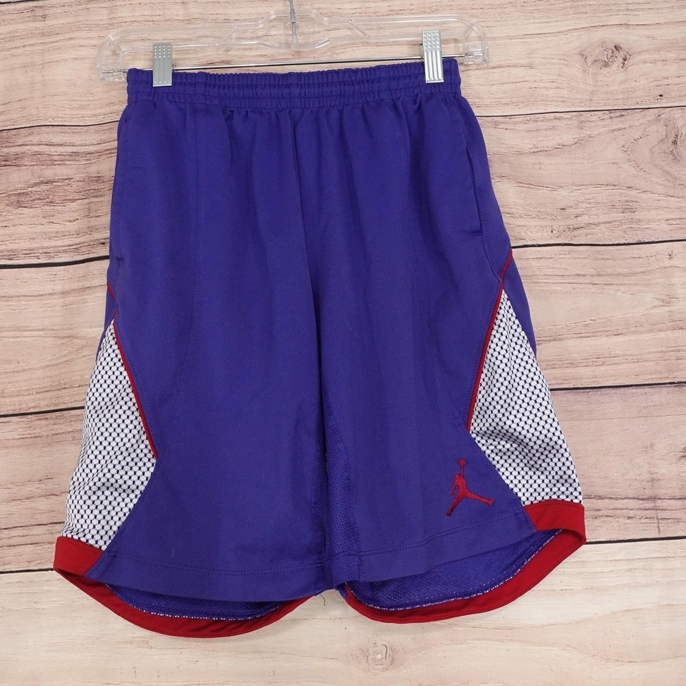 Jordan Shorts Boys M Purple Dri-FIT Athletic Mesh Colorblock Nike Gym